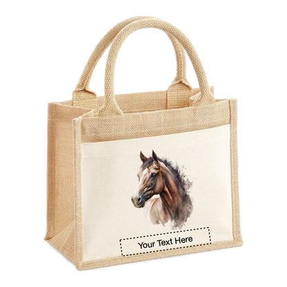 Jute Tote Bags - With 10 different watercolour horse images