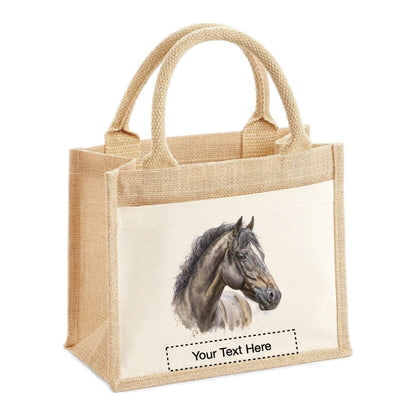 Jute Tote Bags - With 10 different watercolour horse images