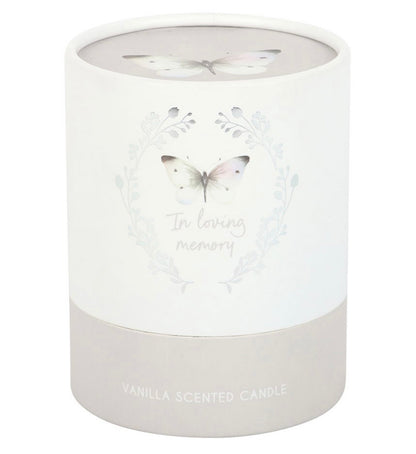In Loving Memory White Butterfly Vanilla Candle