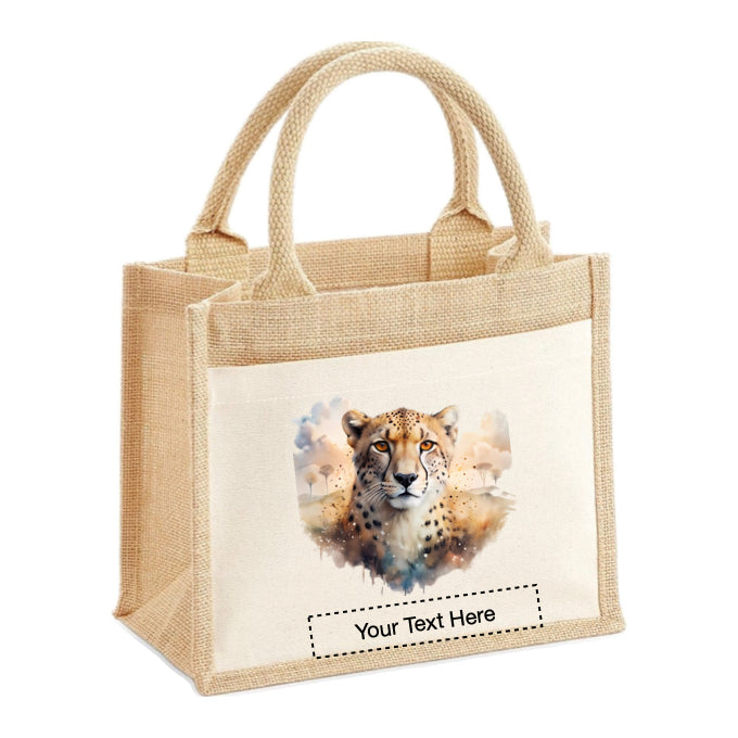 Jute Tote Bags - African Safari Wild Animals