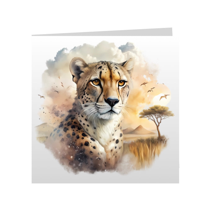 Square Greeting Cards - African Safari Wild Animals