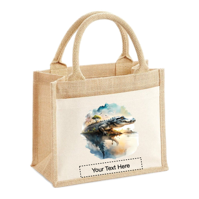 Jute Tote Bags - African Safari Wild Animals