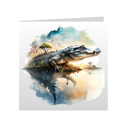 Square Greeting Cards - African Safari Wild Animals