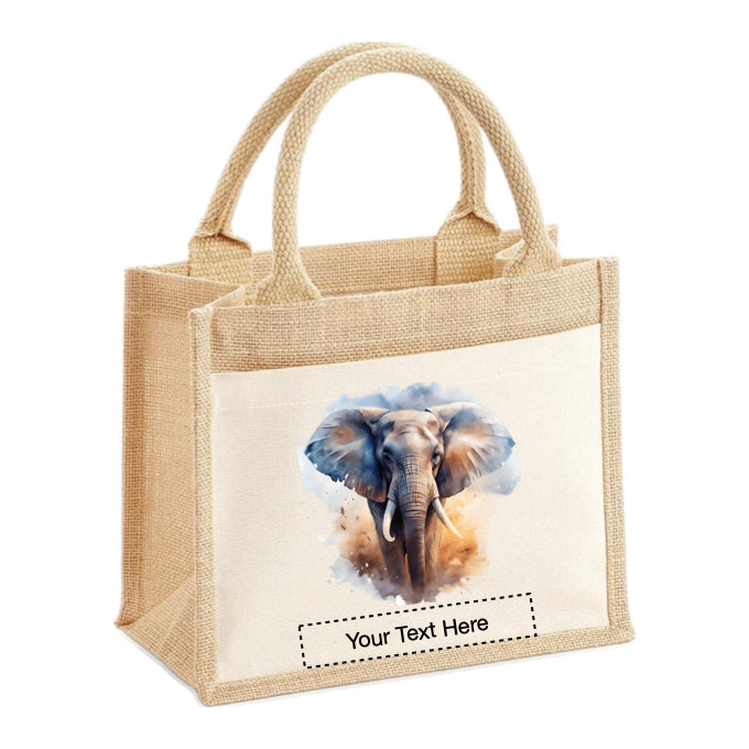 Jute Tote Bags - African Safari Wild Animals