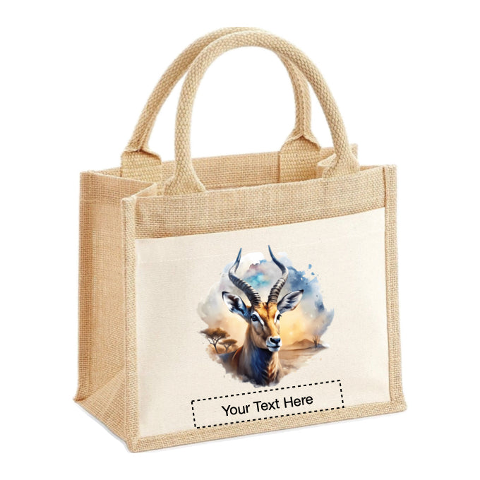 Jute Tote Bags - African Safari Wild Animals