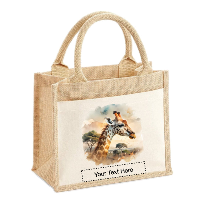 Jute Tote Bags - African Safari Wild Animals