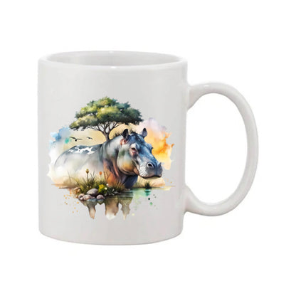 Mug - 11oz - African Safari Wild Animal - Hippo
