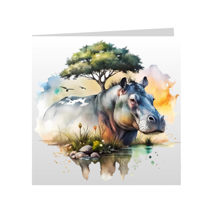 Square Greeting Cards - African Safari Wild Animals
