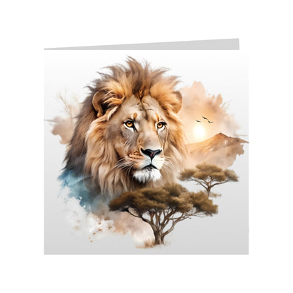 Square Greeting Cards - African Safari Wild Animals