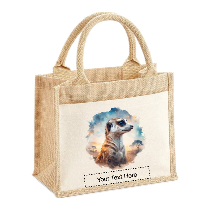 Jute Tote Bags - African Safari Wild Animals