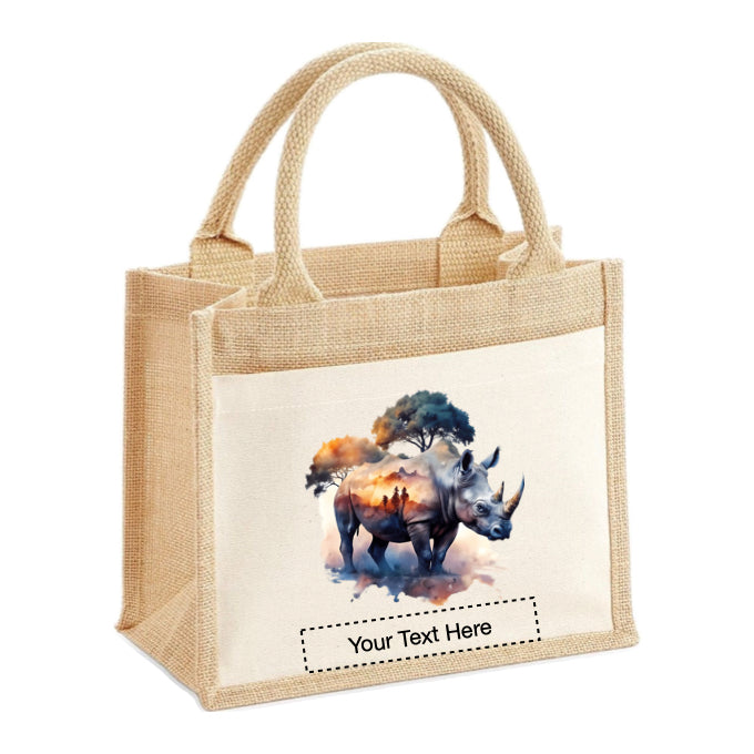Jute Tote Bags - African Safari Wild Animals