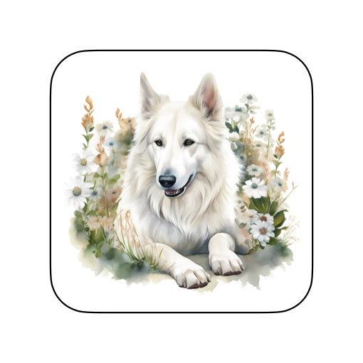 Coasters of White Swiss Shepherds (German Shepherds)