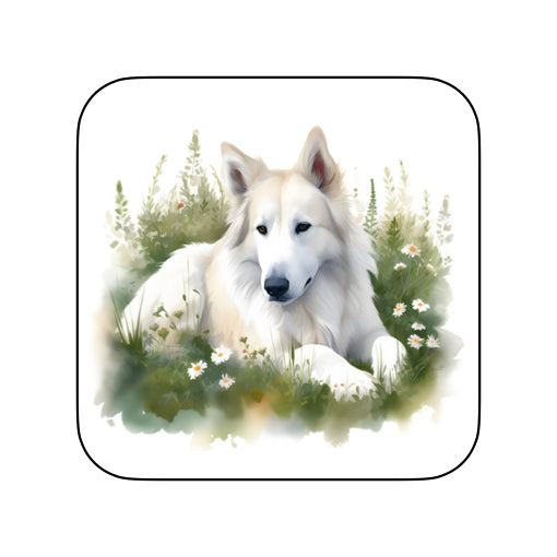 Coasters of White Swiss Shepherds (German Shepherds)
