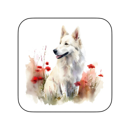Coasters of White Swiss Shepherds (German Shepherds)
