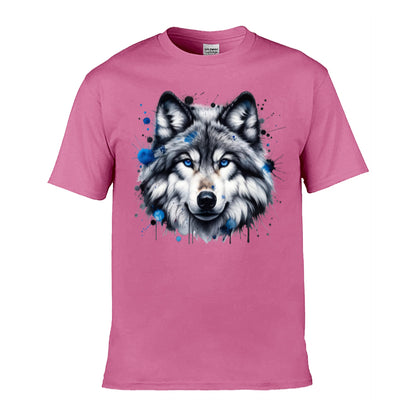 Mens T-Shirt (Gildan Softstyle 64000) - 10 Colours to choose from with Grey Wolf 2