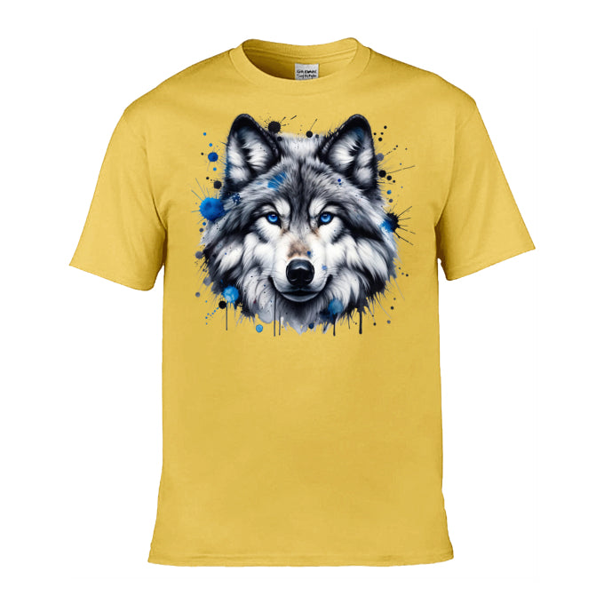 Mens T-Shirt (Gildan Softstyle 64000) - 10 Colours to choose from with Grey Wolf 2