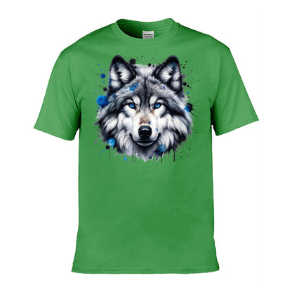 Mens T-Shirt (Gildan Softstyle 64000) - 10 Colours to choose from with Grey Wolf 2