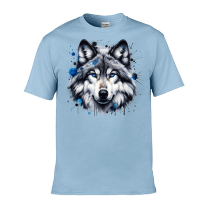 Mens T-Shirt (Gildan Softstyle 64000) - 10 Colours to choose from with Grey Wolf 2
