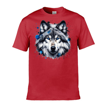 Mens T-Shirt (Gildan Softstyle 64000) - 10 Colours to choose from with Grey Wolf 2