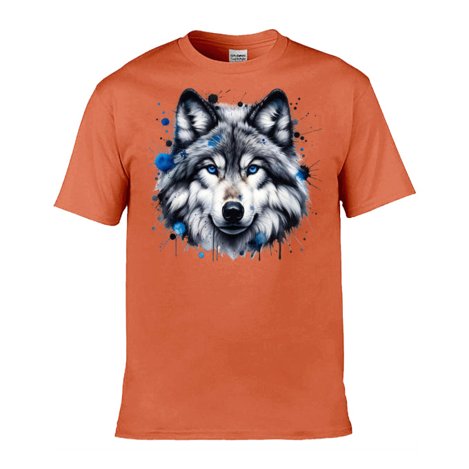 Mens T-Shirt (Gildan Softstyle 64000) - 10 Colours to choose from with Grey Wolf 2