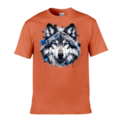Mens T-Shirt (Gildan Softstyle 64000) - 10 Colours to choose from with Grey Wolf 2