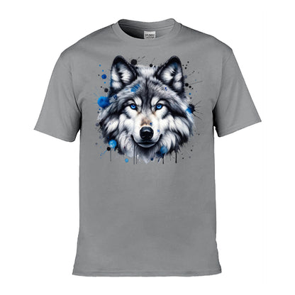 Mens T-Shirt (Gildan Softstyle 64000) - 10 Colours to choose from with Grey Wolf 2