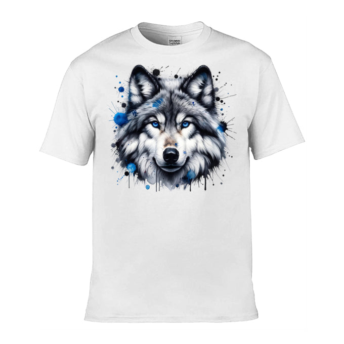 Mens T-Shirt (Gildan Softstyle 64000) - 10 Colours to choose from with Grey Wolf 2