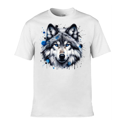 Mens T-Shirt (Gildan Softstyle 64000) - 10 Colours to choose from with Grey Wolf 2