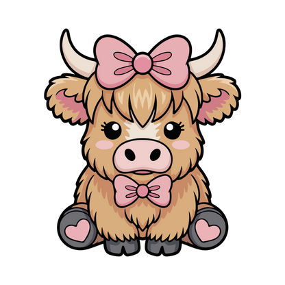 Kids - Christmas Cartoon Highland Cows - Images x7