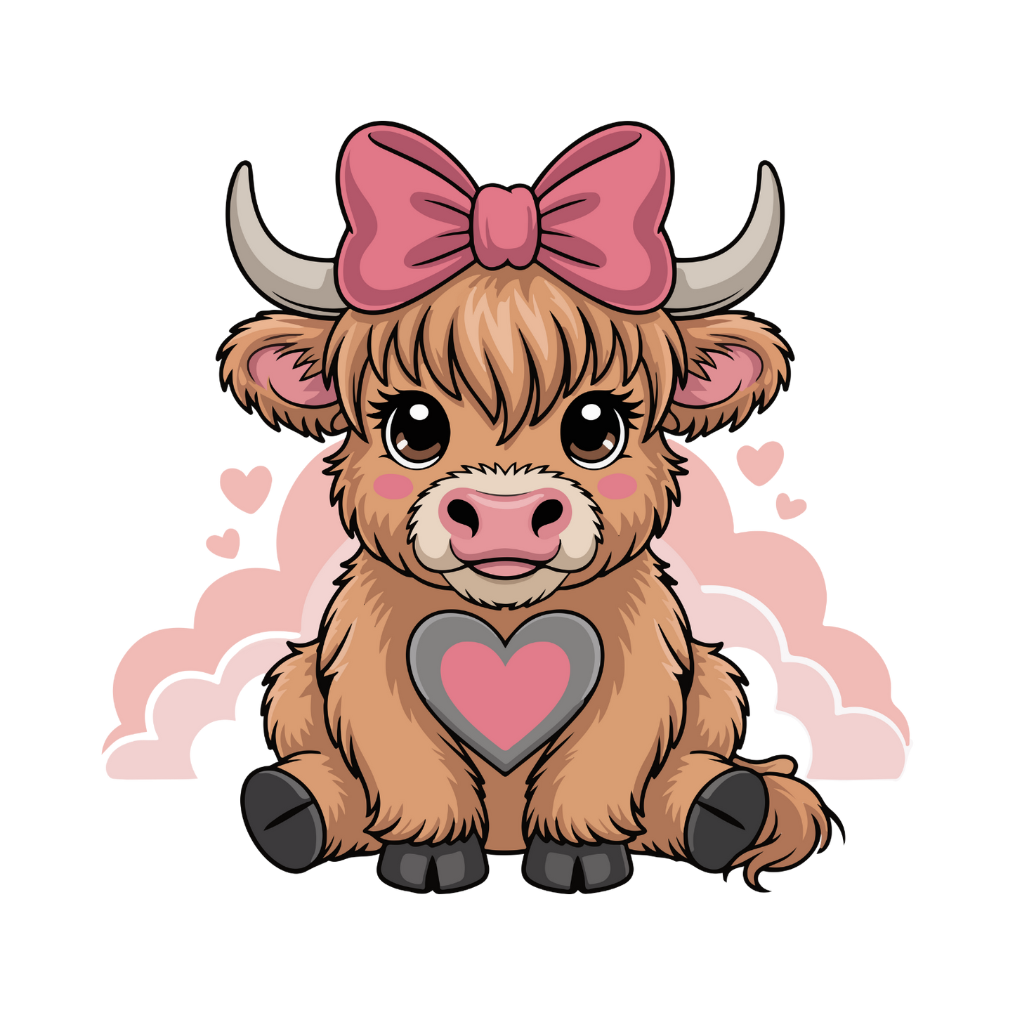 Kids - Christmas Cartoon Highland Cows - Images x7