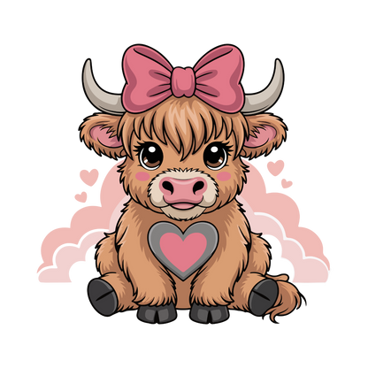 Kids - Christmas Cartoon Highland Cows - Images x7