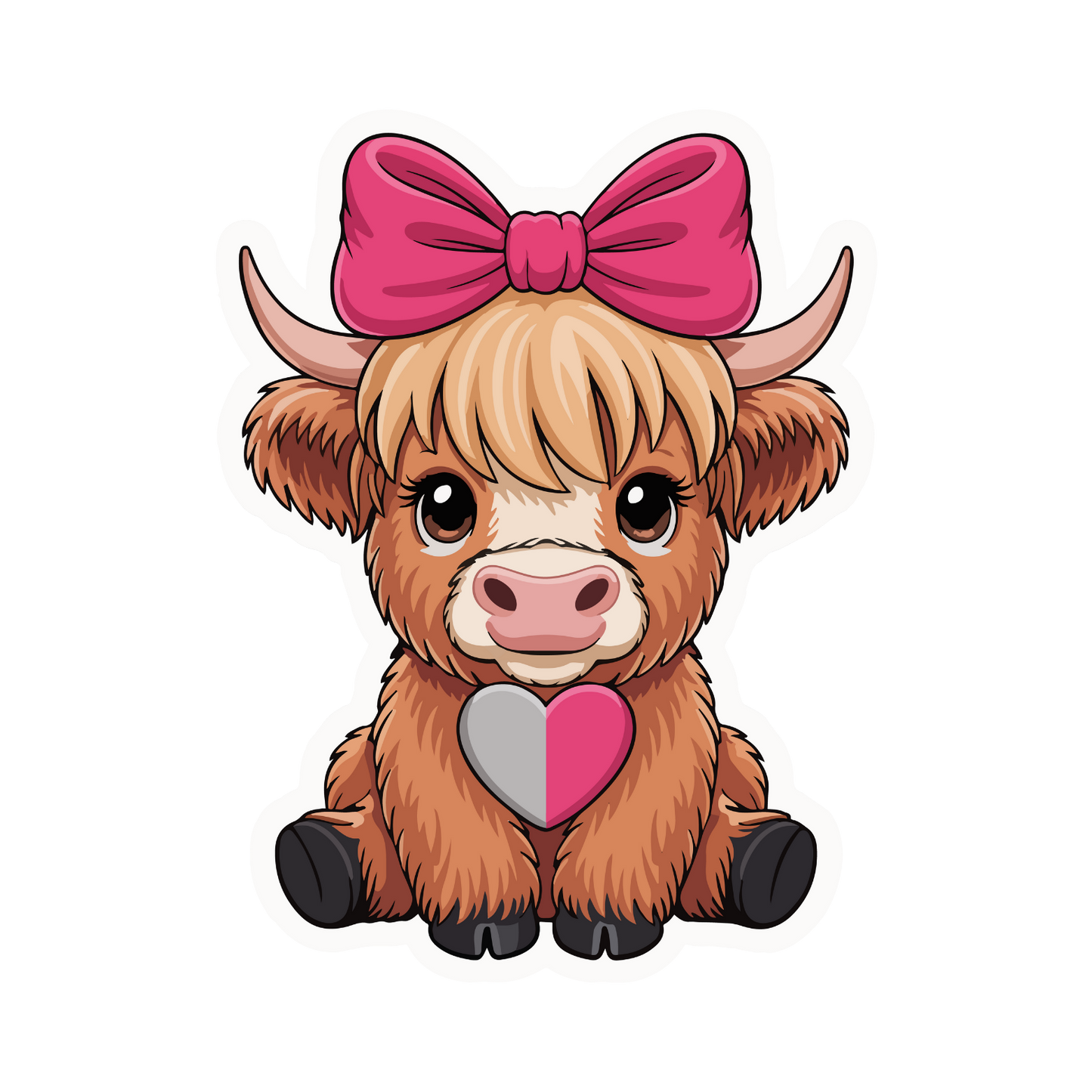 Kids - Christmas Cartoon Highland Cows - Images x7