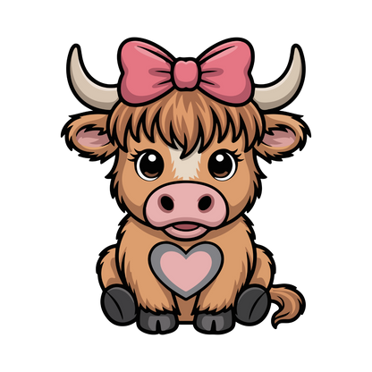 Kids - Christmas Cartoon Highland Cows - Images x7