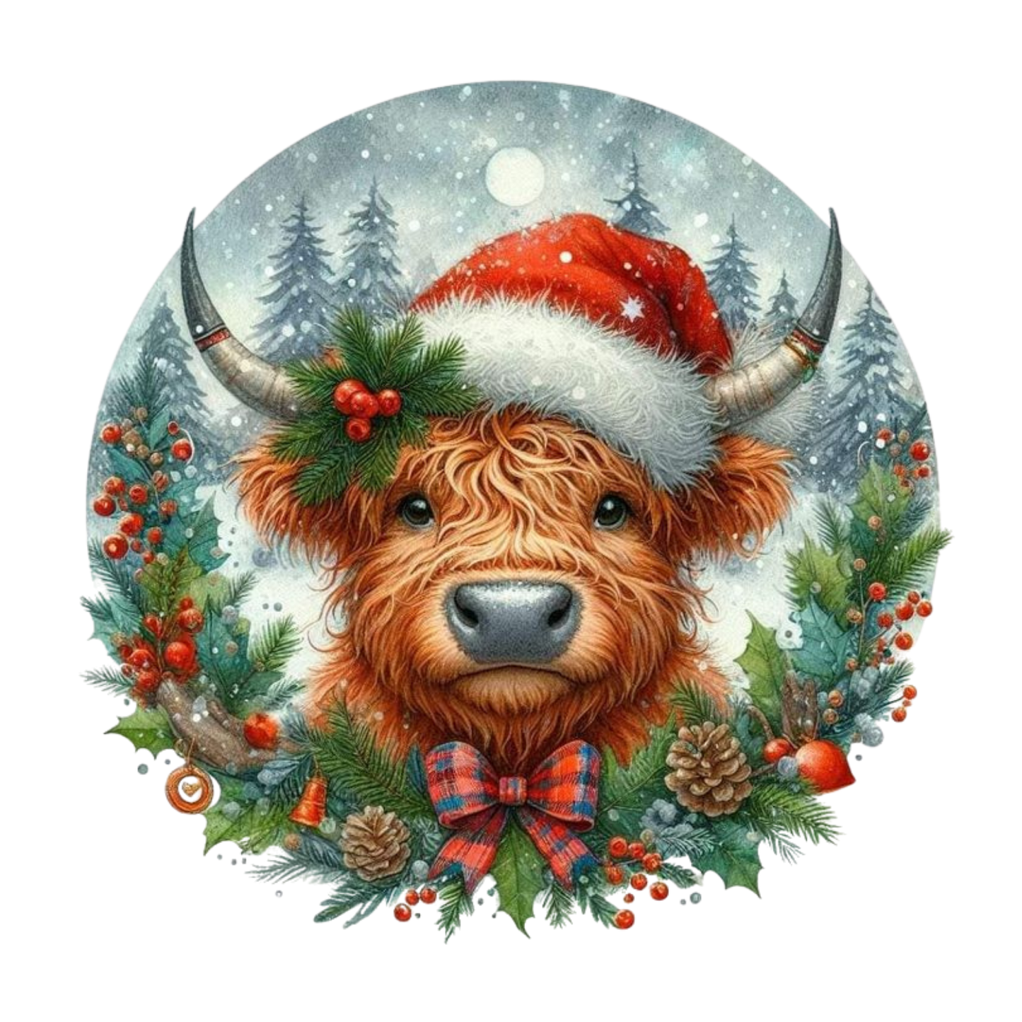 Kids - Christmas Highland Cow Portraits - Images x27