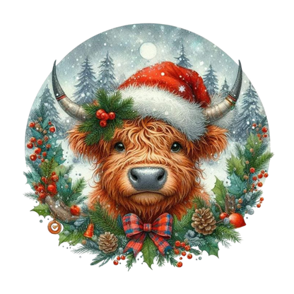 Kids - Christmas Highland Cow Portraits - Images x27