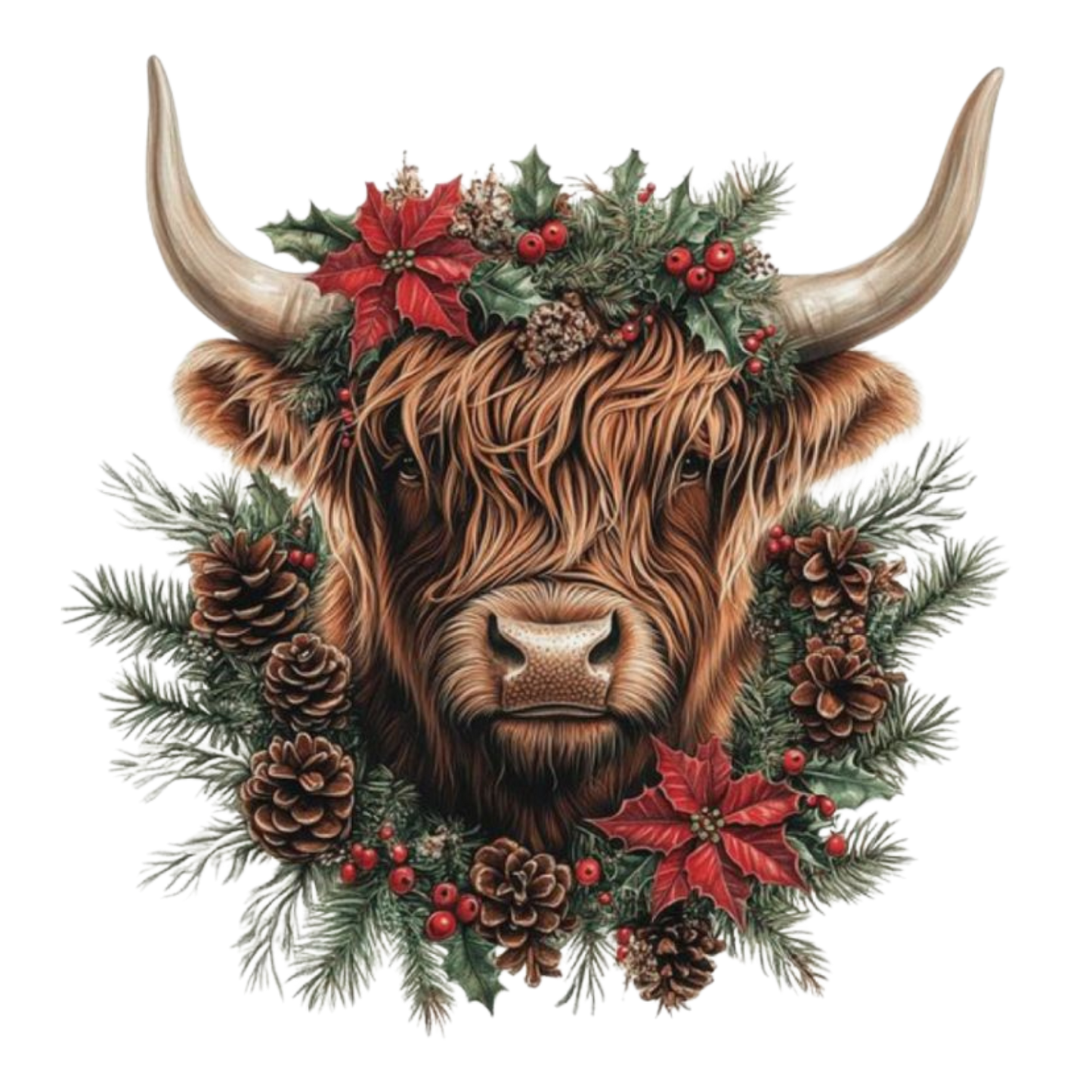 Kids - Christmas Highland Cow Portraits - Images x27