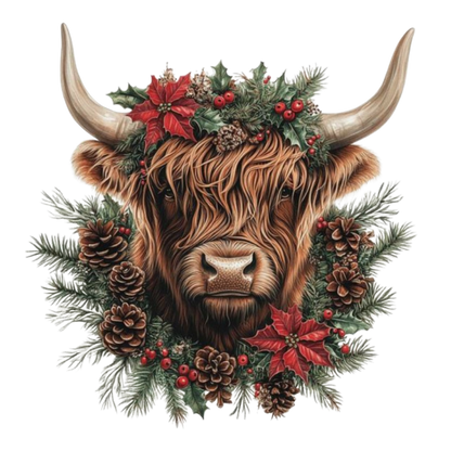 Kids - Christmas Highland Cow Portraits - Images x27