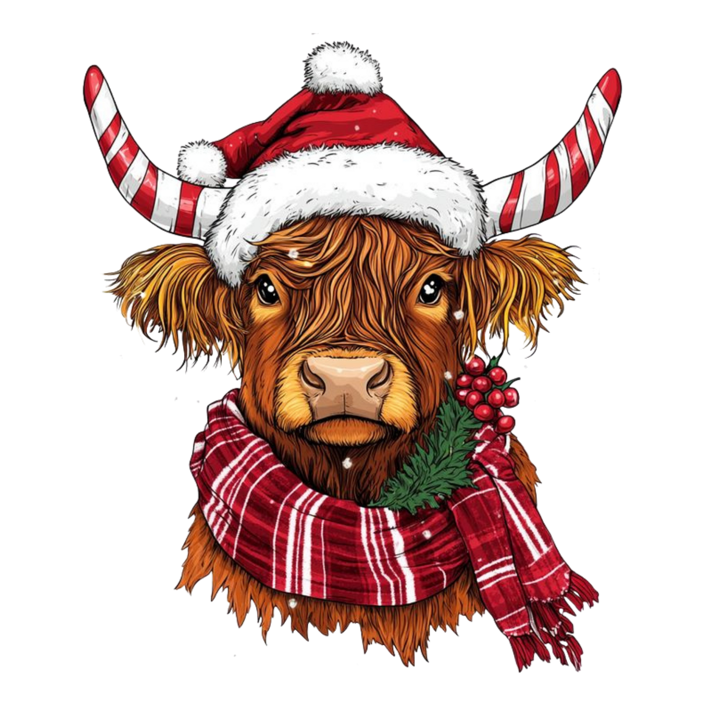 Kids - Christmas Highland Cow Portraits - Images x27