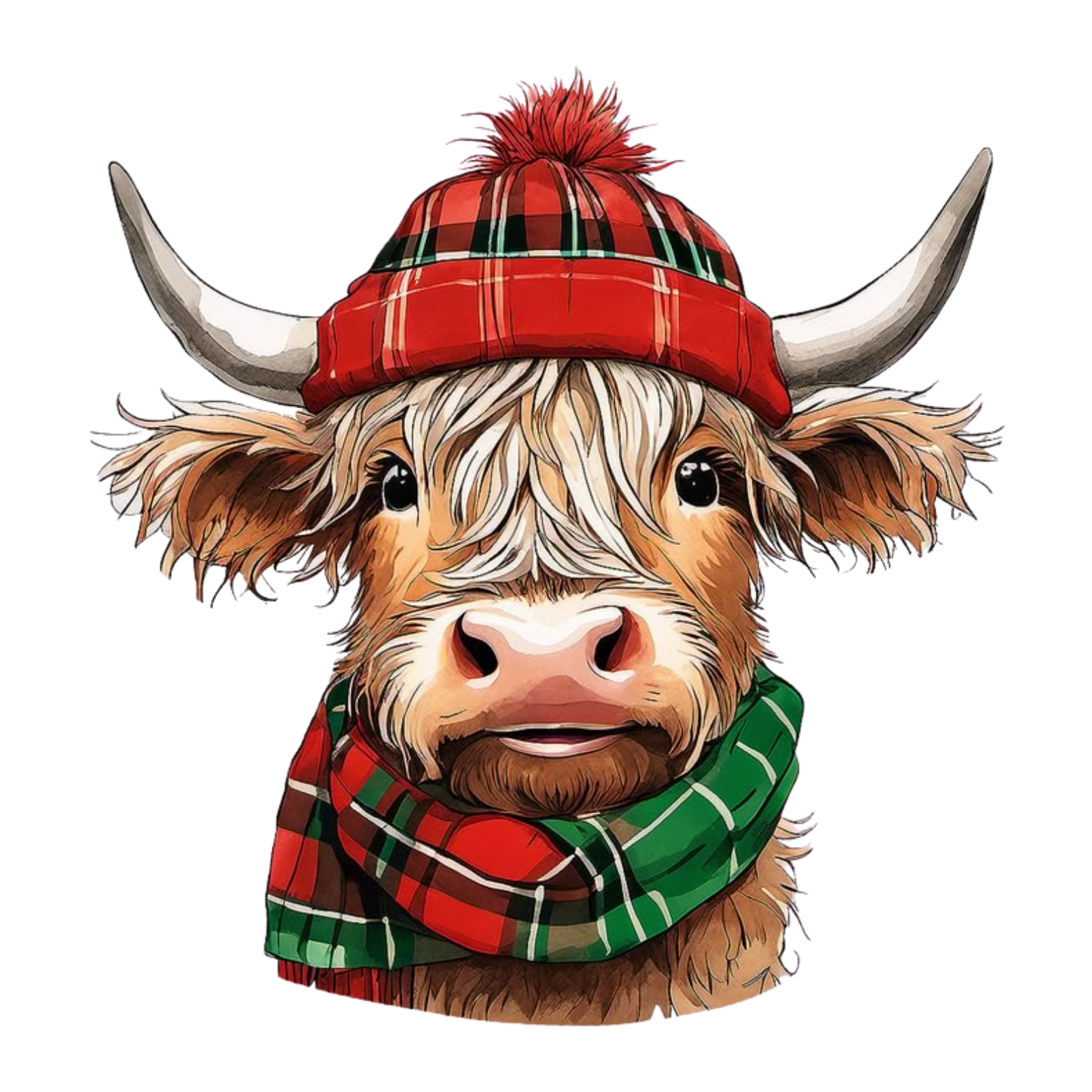Kids - Christmas Highland Cow Portraits - Images x27