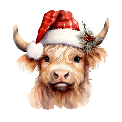 Kids - Christmas Highland Cow Portraits - Images x27