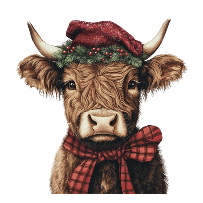 Kids - Christmas Highland Cow Portraits - Images x27