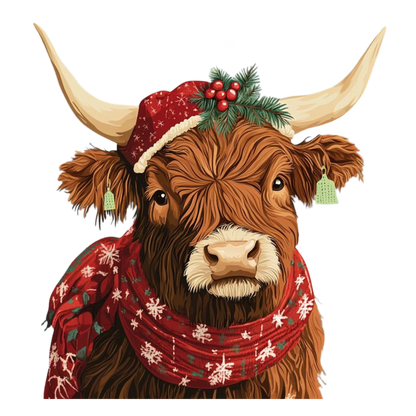 Kids - Christmas Highland Cow Portraits - Images x27