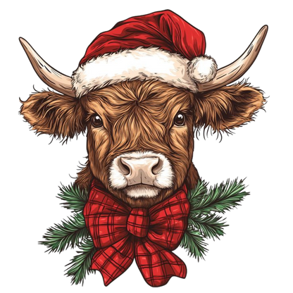 Kids - Christmas Highland Cow Portraits - Images x27