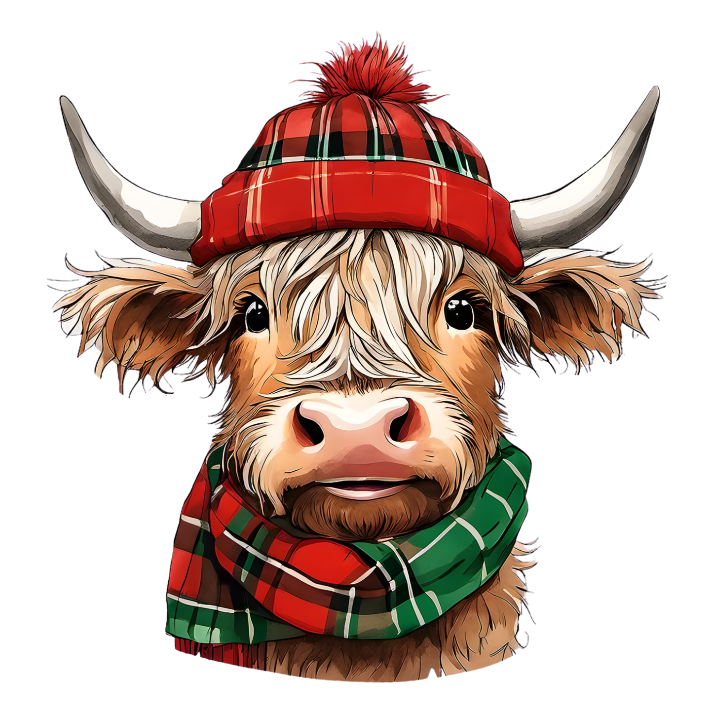 Kids - Christmas Highland Cow Portraits - Images x27