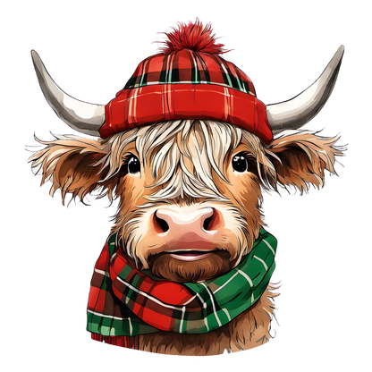 Kids - Christmas Highland Cow Portraits - Images x27