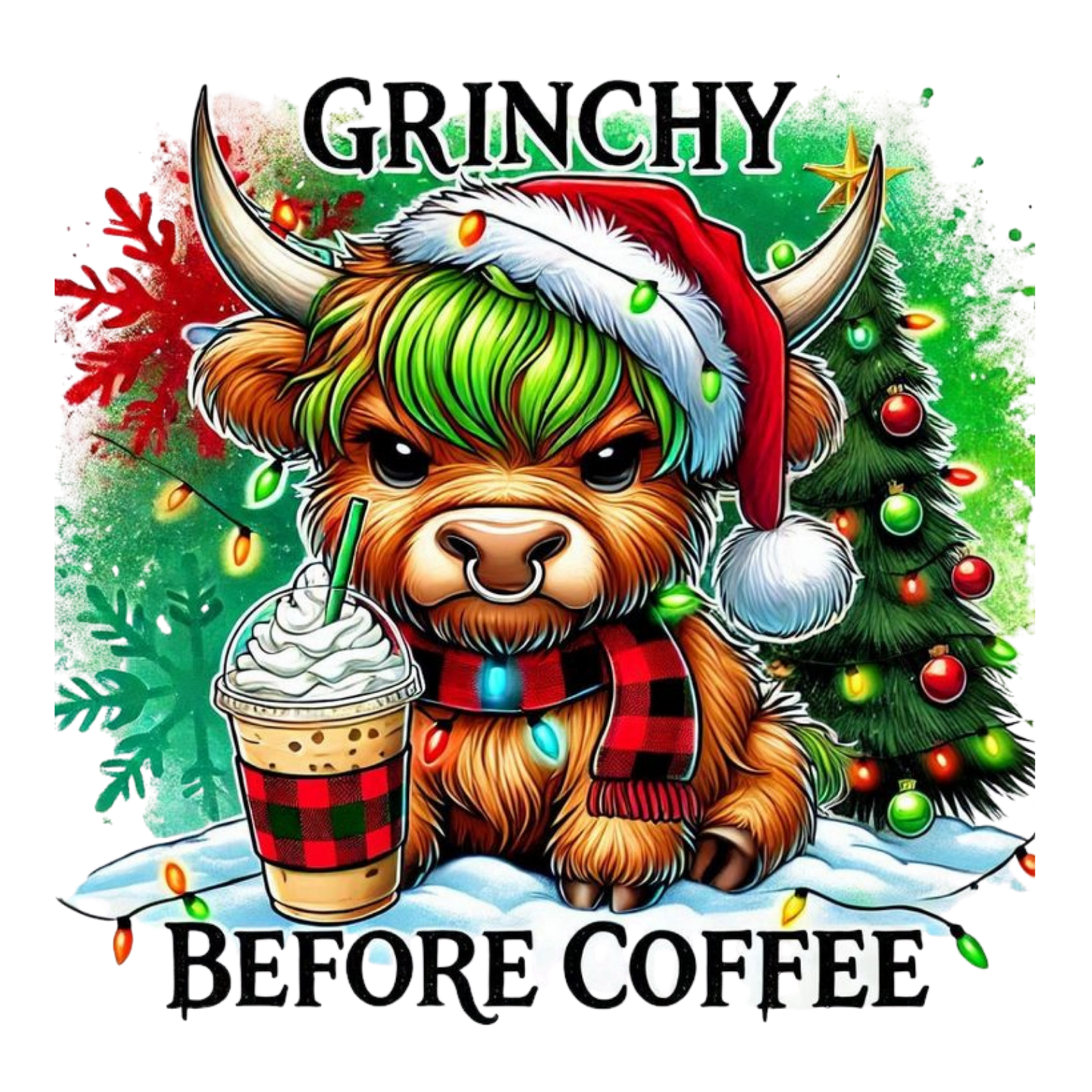 Kids - Christmas Highland Cows with Sayings - Images x9