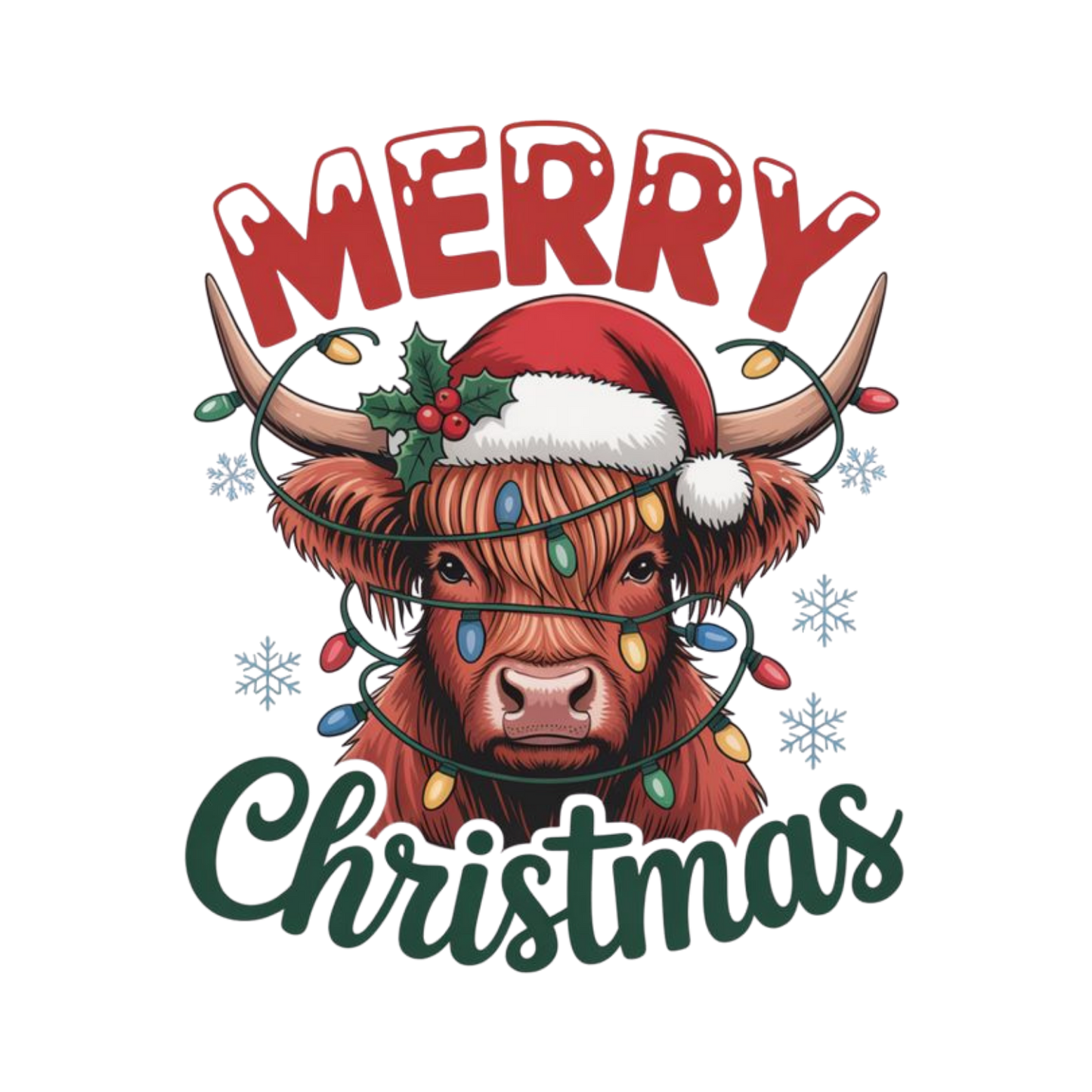 Kids - Christmas Highland Cows with Sayings - Images x9