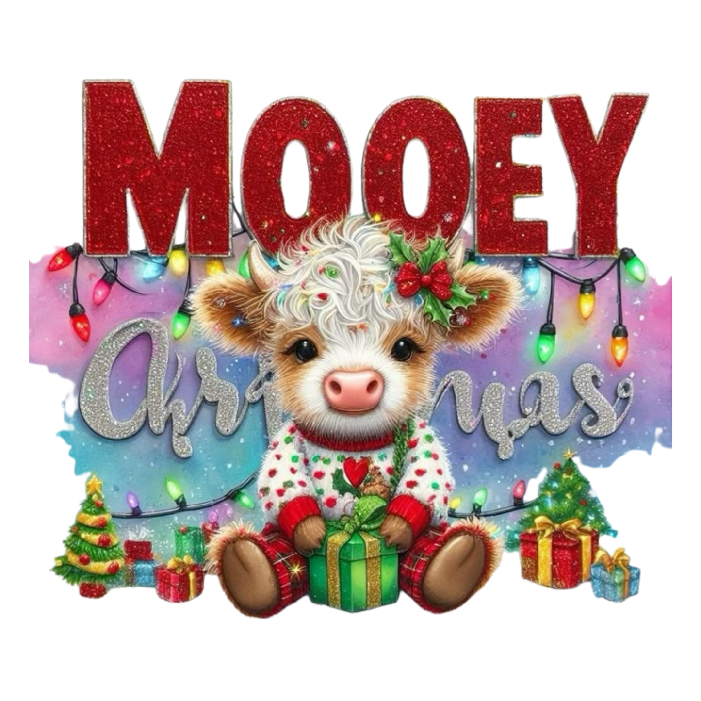 Kids - Christmas Highland Cows with Sayings - Images x9