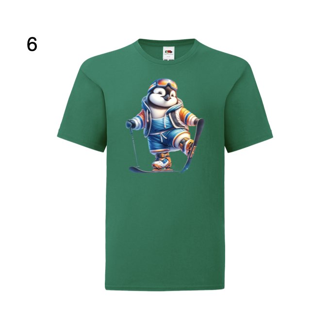 Kids - Christmas Skiing Penguins - Images x10