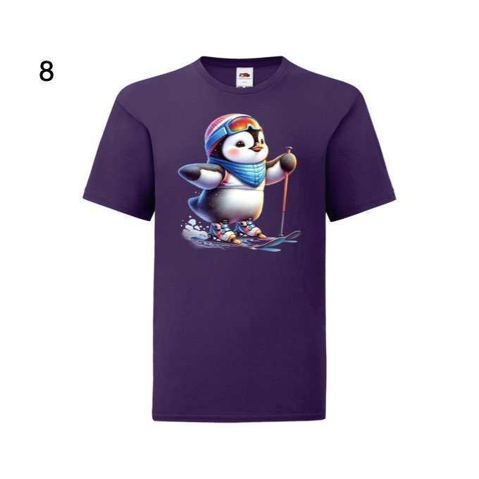 Kids - Christmas Skiing Penguins - Images x10